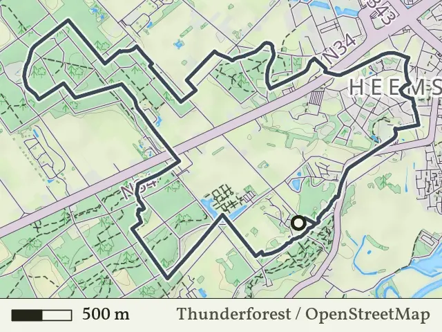 Rode route vanaf Rheezerbelten, Hardenberg Oost