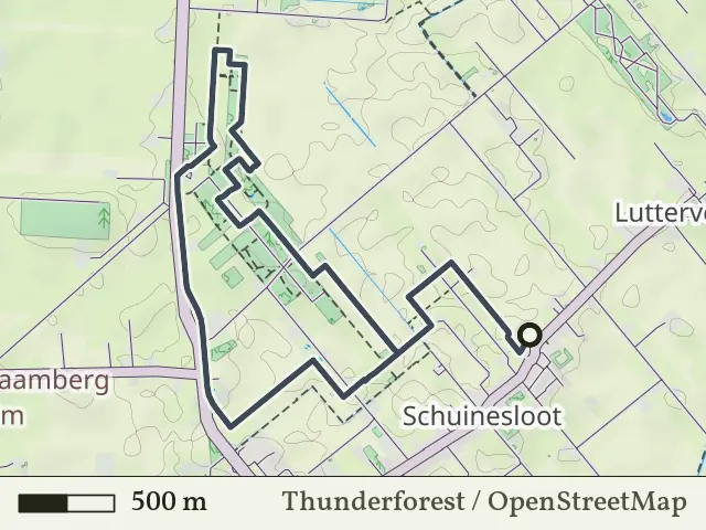 Blauwe route vanaf Schuinesloot, Hardenberg Oost