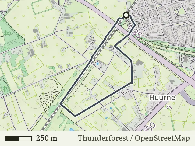Rode route vanaf Huurne, Wierden