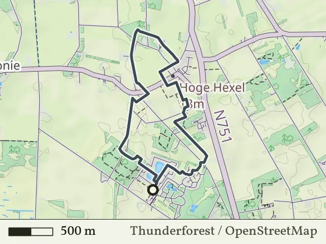 Gele route vanaf Huurnerveld, Hoge Hexel