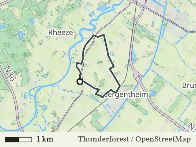 Paarse route vanaf Oud Bergentheim, Hardenberg Oost