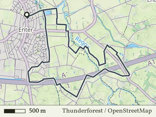 Gele route vanaf Enter, Enter
