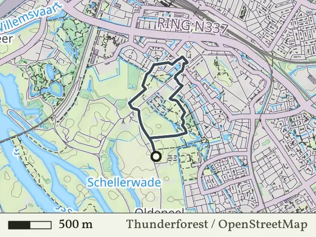 Rode route vanaf Oldeneel, Zwolle
