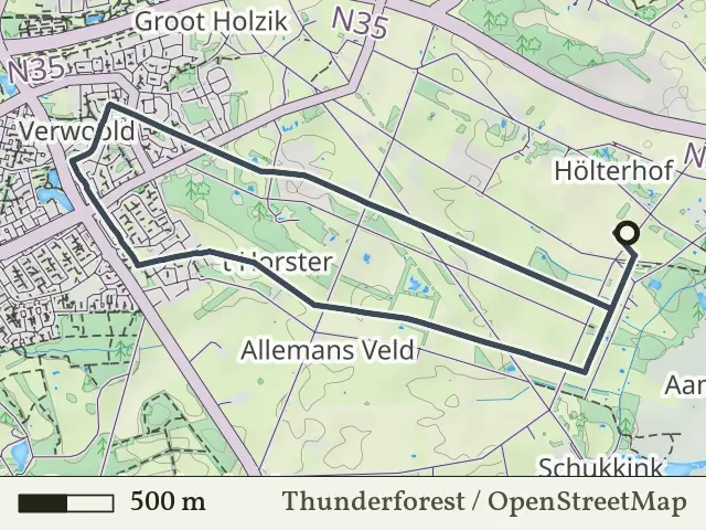 Blauwe route vanaf Aamsveen, Enschede