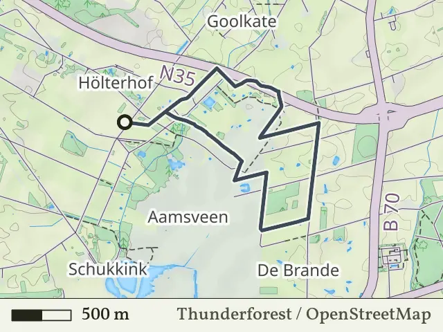 Gele route vanaf Aamsveen, Enschede