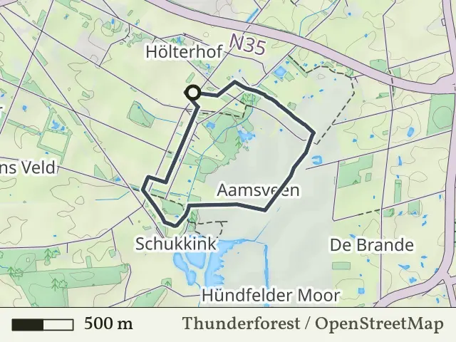 Rode route vanaf Aamsveen, Enschede
