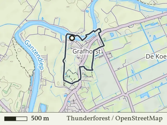 Rode route vanaf Grafhorst, IJsseldelta