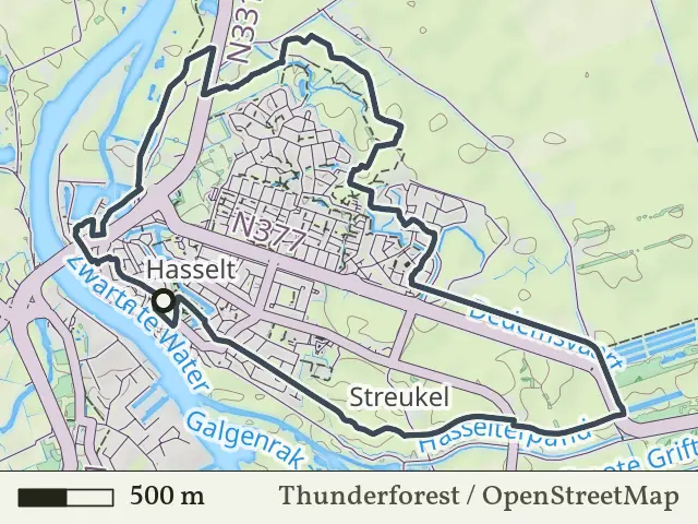 Blauwe route vanaf Hasselt, IJsseldelta