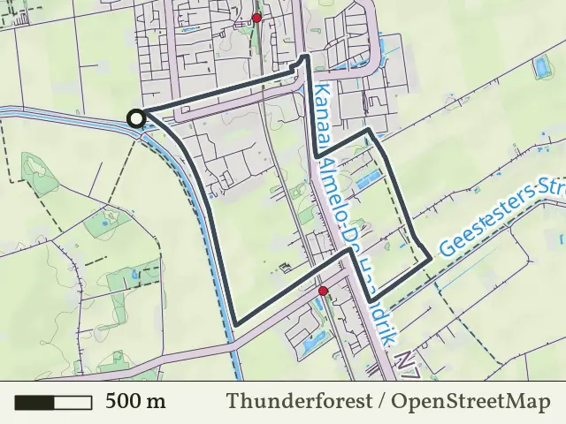Gele route vanaf Linderflier, Vroomshoop