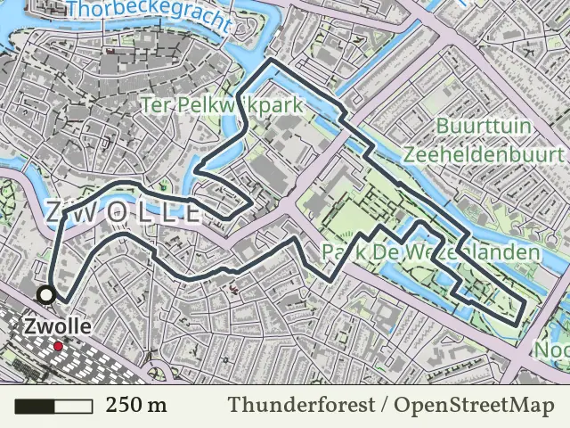 Gele route vanaf Zwolle-Station, Zwolle