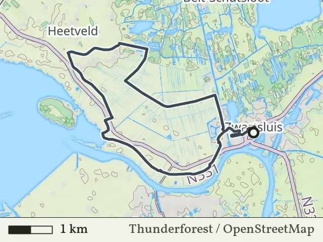 Oranje route vanaf Zwartsluis, IJsseldelta