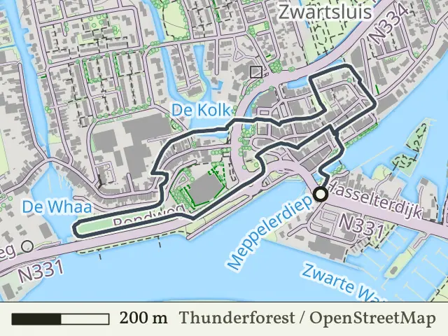 Paarse route vanaf Zwartsluis, IJsseldelta