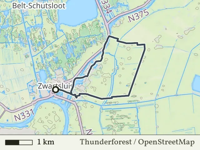 Blauwe route vanaf Zwartsluis, IJsseldelta