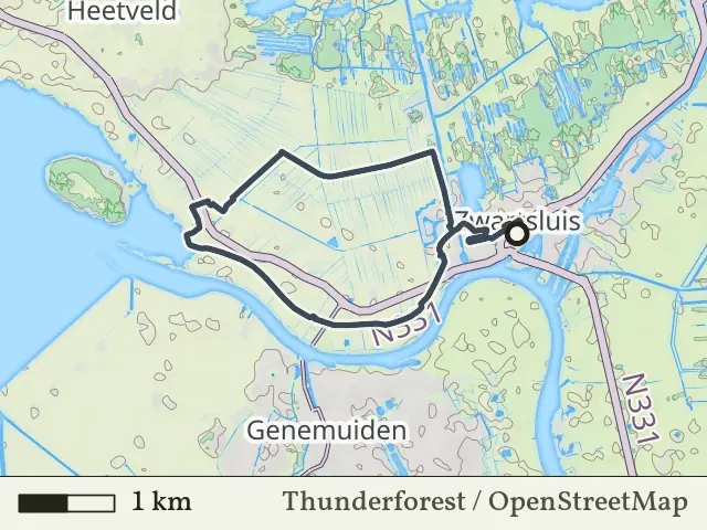 Groene route vanaf Zwartsluis, IJsseldelta
