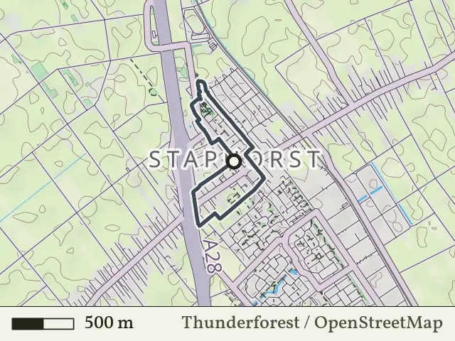 Rode route vanaf Staphorst, Reestdal