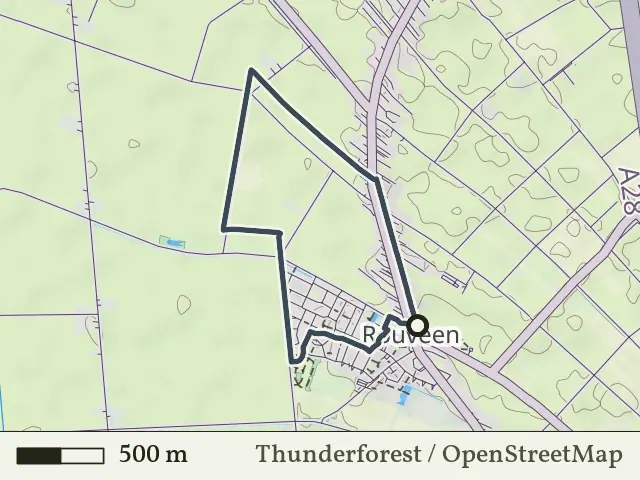 Paarse route vanaf Rouveen, Reestdal