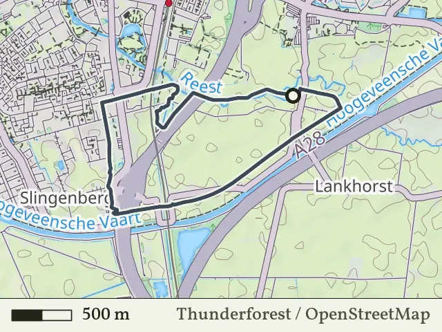Paarse route vanaf Reeststouwe, Staphorst