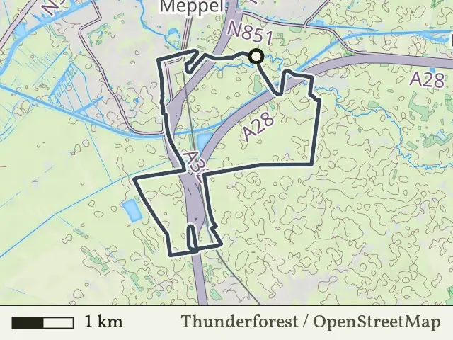 Oranje route vanaf Reeststouwe, Staphorst