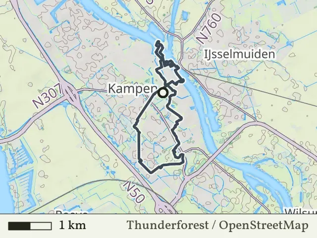 Blauwe route vanaf Kampen, IJsseldelta