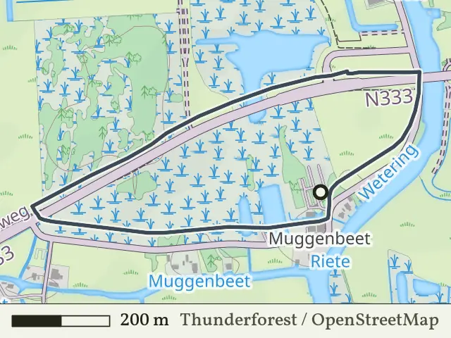 Oranje route vanaf Muggenbeet, Weerribben-Wieden