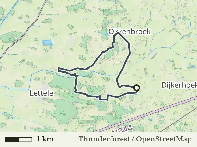 Paarse route vanaf Plompmars, Okkenbroek