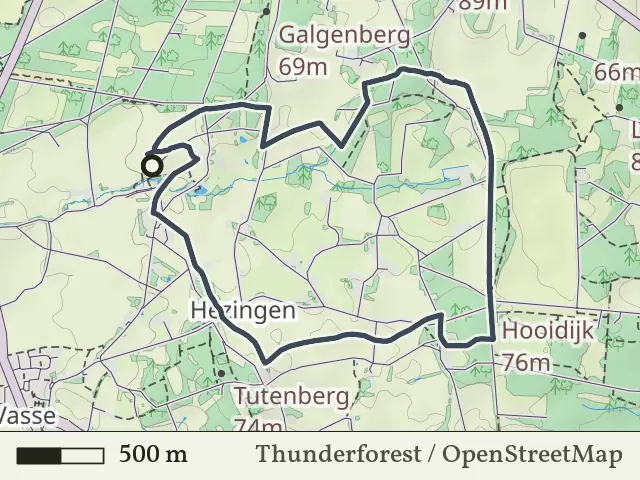 Blauwe route vanaf Mosbeek, Mander