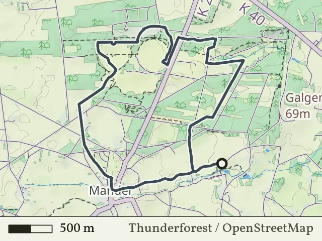Gele route vanaf Mosbeek, Mander