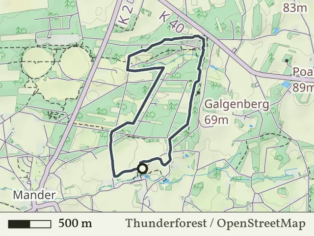 Oranje route vanaf Mosbeek, Mander