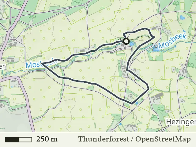Rode route vanaf Mosbeek, Mander
