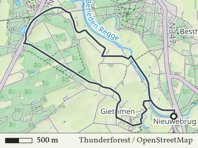 Paarse route vanaf Nieuwebrug, Lemele