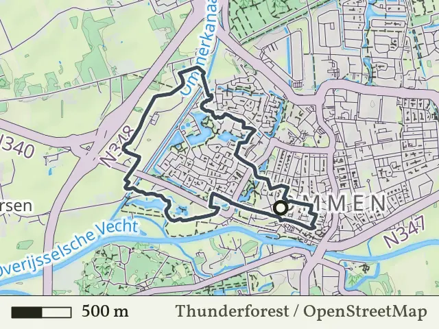 Gele route vanaf Ommen, Ommen