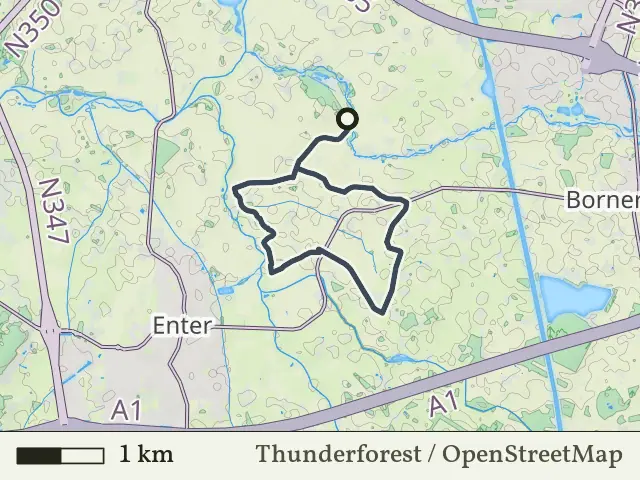 Rode route vanaf Mokkelengoor, Enter