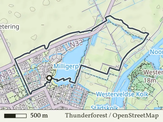 Blauwe route vanaf Milligerplas, Zwolle