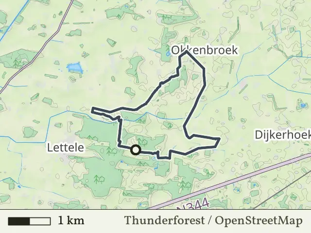 Paarse route vanaf Oostermaet, Lettele
