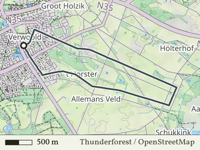 Blauwe route vanaf Stroinkslanden, Enschede