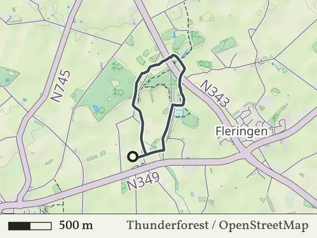 Oranje route vanaf Fleringerveld, Fleringen