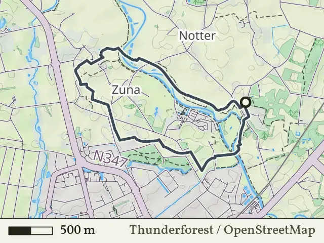 Gele route vanaf Grimberg, Notter