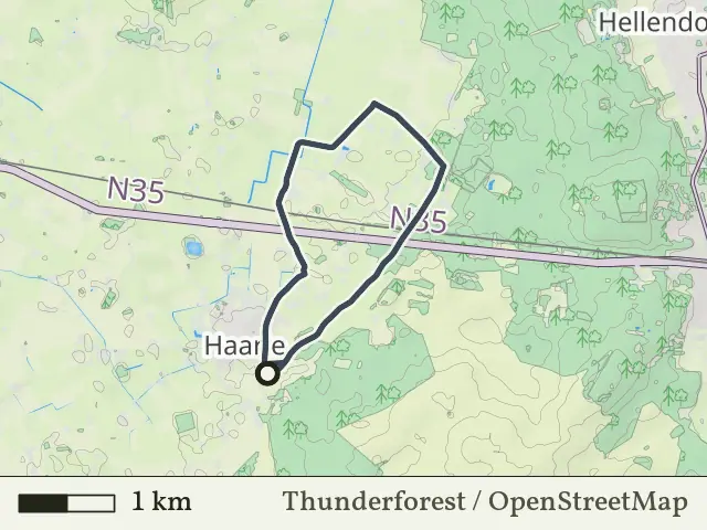 Paarse route vanaf Sprengenberg, Haarle