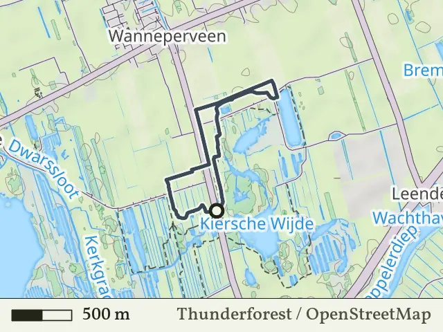 Paarse route vanaf Kiersche Wijde, Wanneperveen