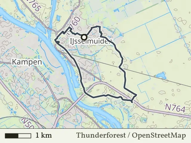 Groene route vanaf IJsselmuiden, IJsseldelta
