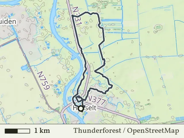 Paarse route vanaf Hasselt, IJsseldelta