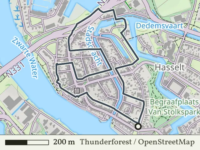Rode route vanaf Hasselt, IJsseldelta