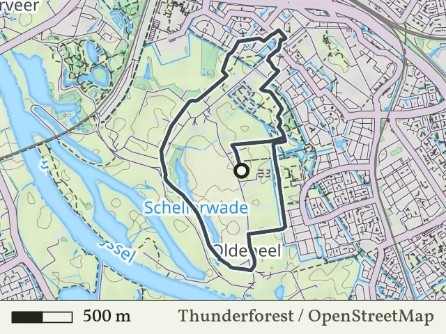 Blauwe route vanaf Oldeneel, Zwolle