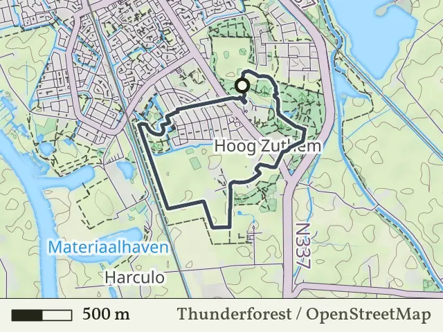 Gele route vanaf Hoog Zuthem, Zwolle