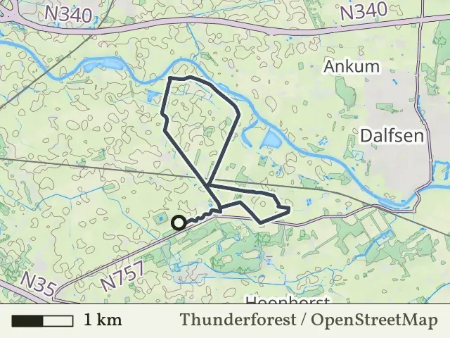 Blauwe route vanaf De Horte, Dalfsen