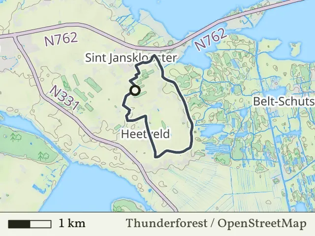 Gele route vanaf Kadoelen, Weerribben-Wieden