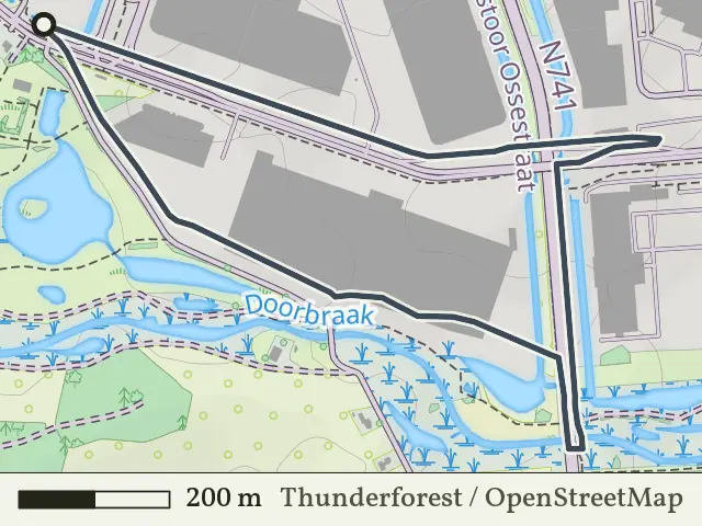 Paarse route vanaf Erve 't Wolbert, Almelo