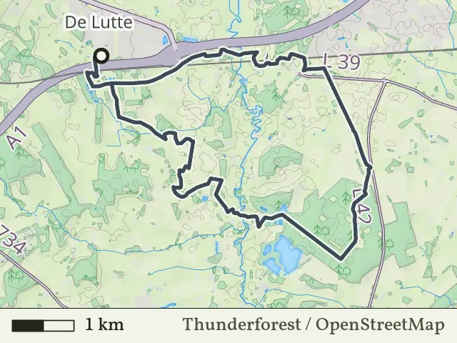 Paarse route vanaf Poort Bulten, Losser