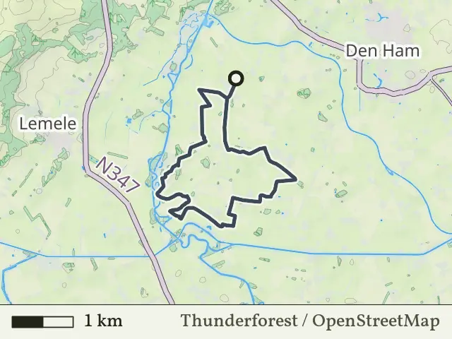 Rode route vanaf Meer, Den Ham