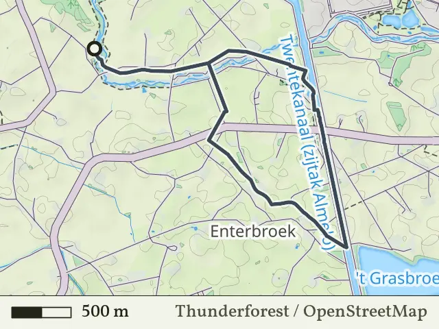 Oranje route vanaf Mokkelengoor, Enter